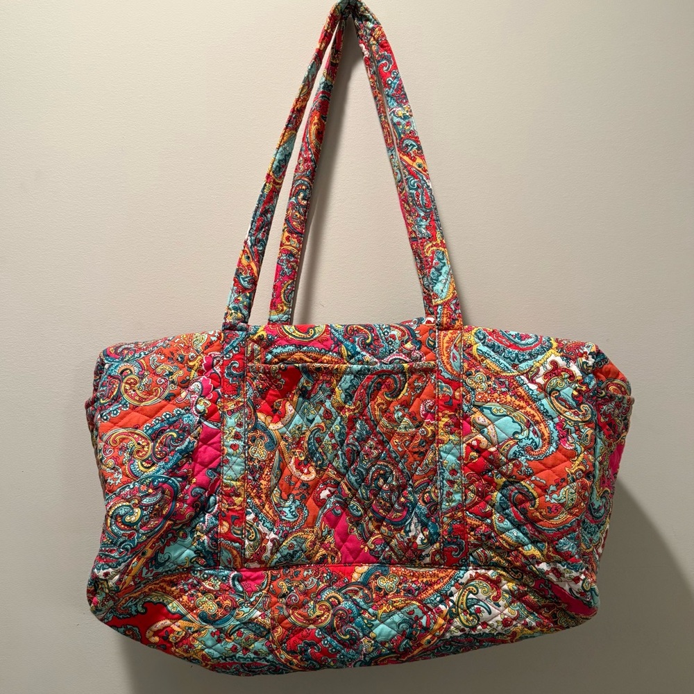 Vibrant Paisley Quilted Duffle Bag